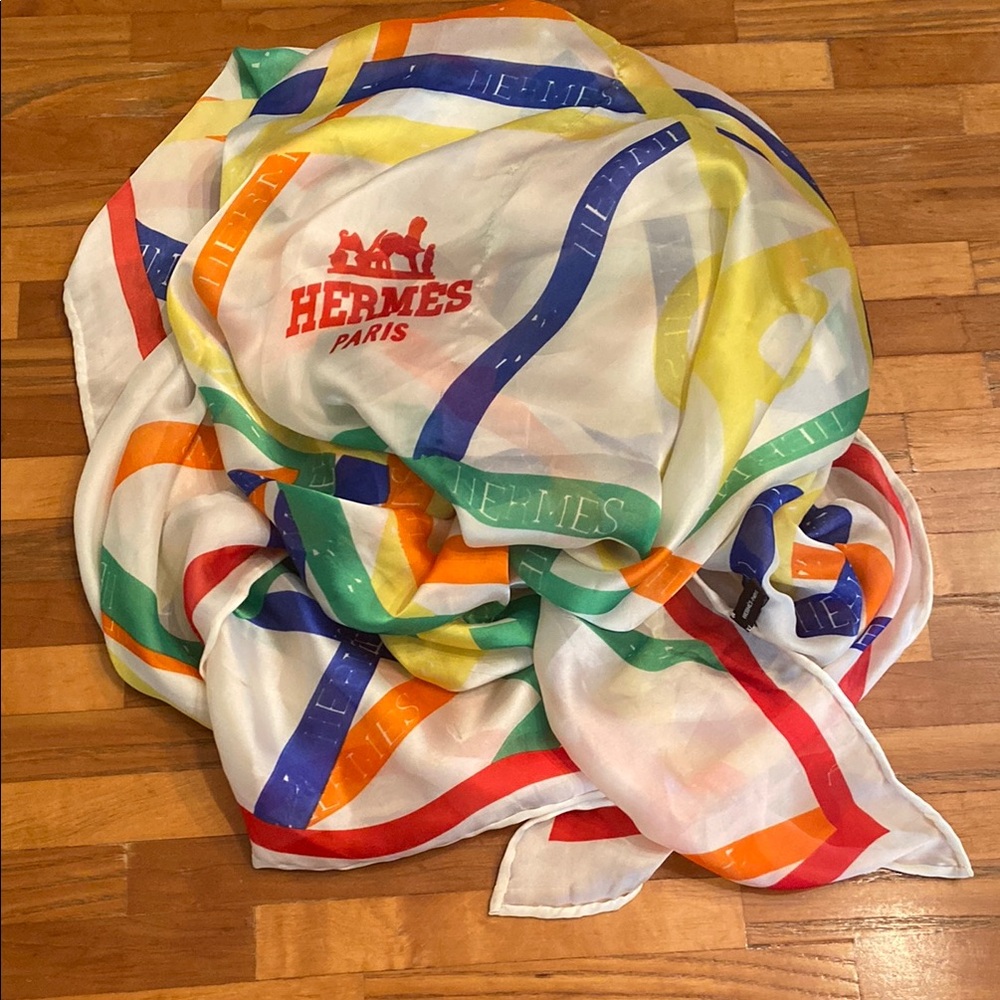 Multicolor Silk Scarf genuine Hermes final price